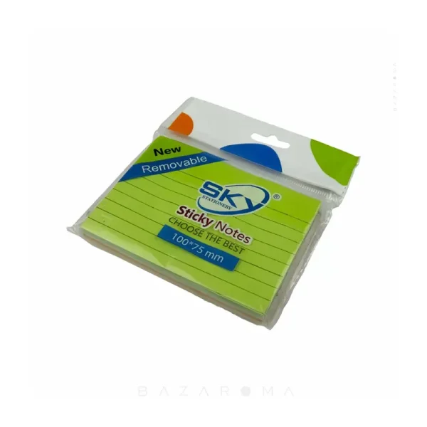 پست‌ایت 75×75 فسفری خط‌دار برند اسکای